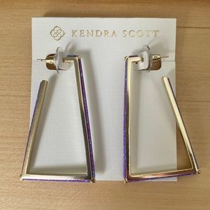Kendra Scott Gold and Purple Geometric Earrings